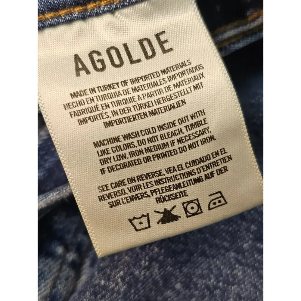 Agolde Los Angeles Riley High Rise Straight Crop Jeans size 28